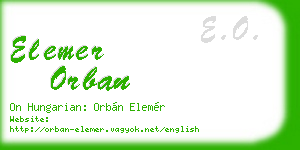 elemer orban business card